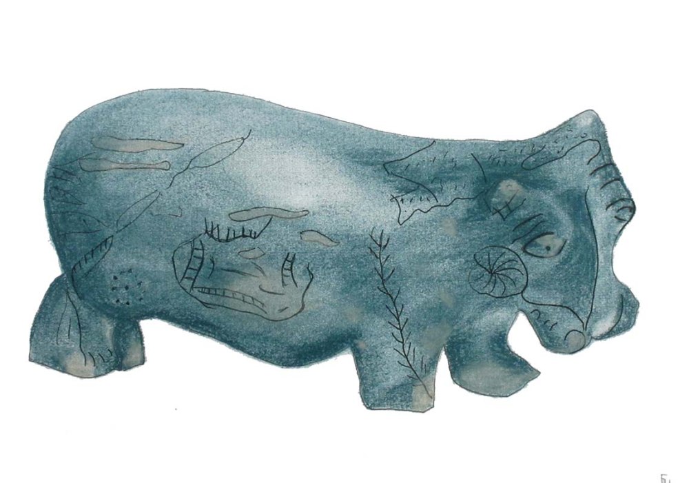 Egyptisch nijlpaard door Cisca Hoogendijk